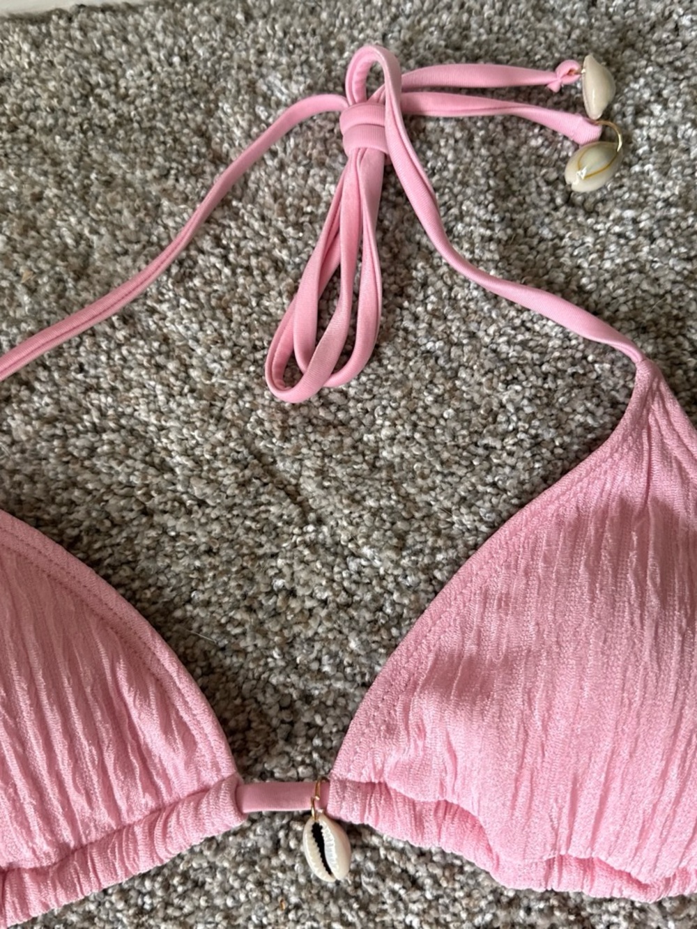 Pink Textured String Bikini Set - Picture 2 of 4